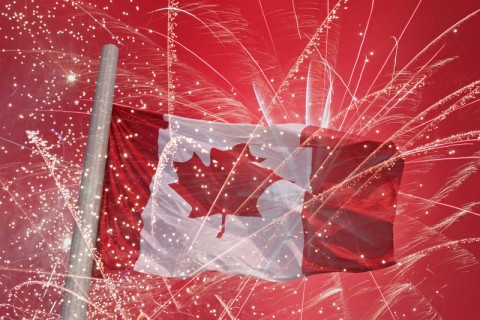 http://www.dreamstime.com/royalty-free-stock-images-flag-canada-over-fireworks-image39274349